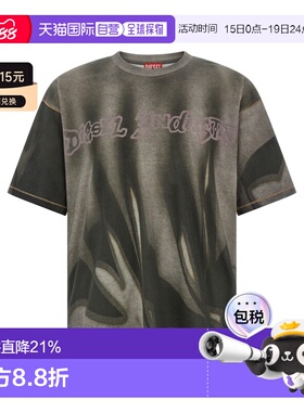 1h可退 DIESEL 男士T恤 A216230BKBY98BA AW2025 灰色