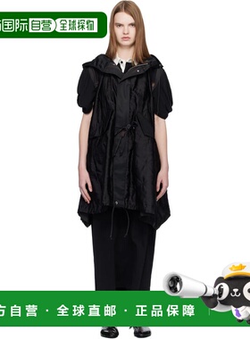1h可退 潮奢 Sacai 女士 黑色 Quilted Satin Hooded 马甲 260830