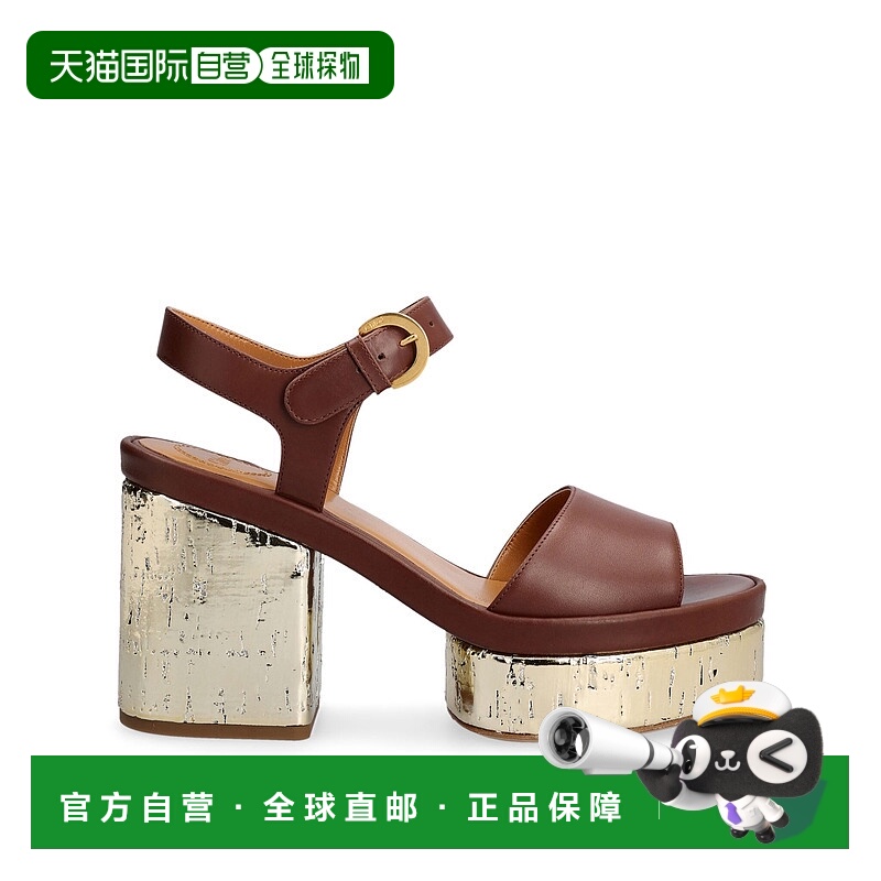 1h可退 CHLOÉ 女士高跟鞋 CHC23U783D925LBROWN AW2023 深棕色
