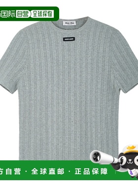 miu miu/缪缪 Logo 刺绣T恤上衣MMLB40_DS17OXF0031女