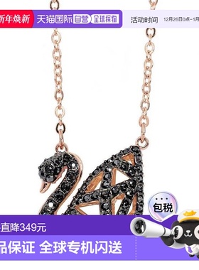 Swarovski施华洛世奇项链天鹅黑色Dazzling Swan 5281275镀金链子