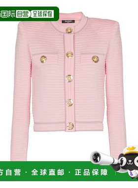 BALMAIN 女士针织毛衣 FF1KL240KI83OHV AW2025 粉红色长袖针织衫