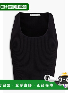 1h可退 潮奢 Simkhai 女士 短款罗纹针织背心 SI2032KBLACK