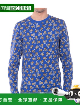 1h可退 MOSCHINO 男士T恤 A19128126BLUBLUE SS2022 蓝色男装上衣