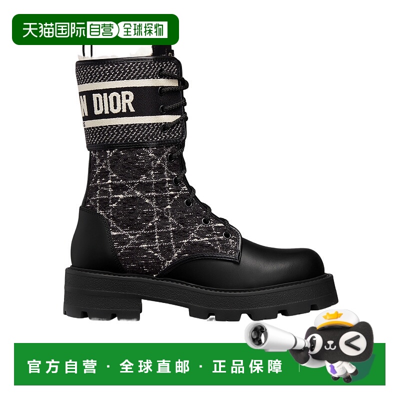 1h可退 DIOR 女士靴子 KCT137TSKS17X AW2024 黑色 D-Major短靴