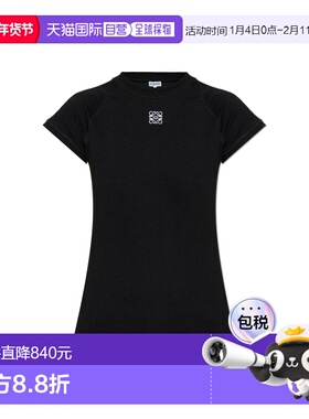 LOEWE 女士T恤 S359Y22XA70BLACK SS2026 黑色 T-shirt with logo
