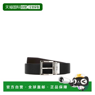 2CC004053F0XCR AW2025 黑色 PRADA TONE 腰带 TWO SAFFIANO 男士