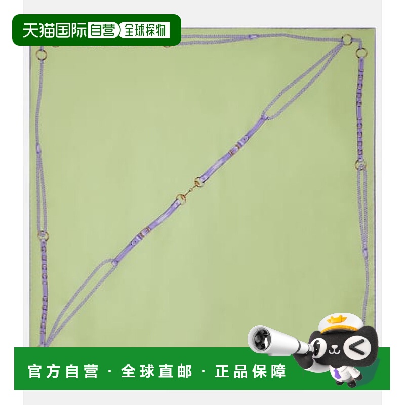 1h可退 潮奢 Gucci 古驰 女士 印花真丝围巾 green绿色 舒适时尚