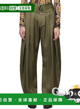 1h可退 潮奢 J.W. Anderson 女士 卡其色 Pleated D-Ring 长裤 TR