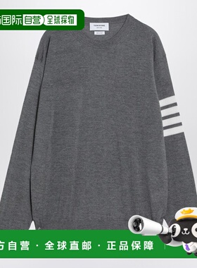 1h可退 潮奢 Thom Browne 汤姆 布朗 男士 羊毛灰色毛衣 MKA002AD