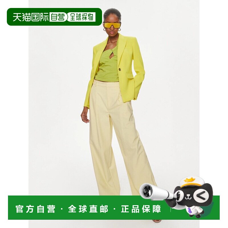 PINKO 女士西服 100180A14IH17 AW2025 黄色 翻领长袖西装外套