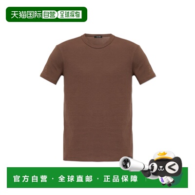 TOM FORD 男士T恤 T4M0810400206 SS2026 棕色 T-shirt with a cr