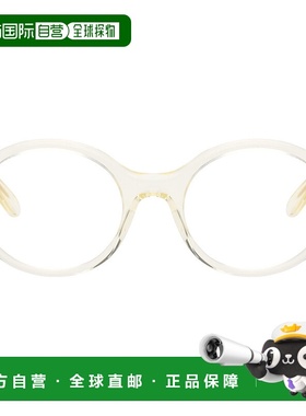 1h可退 潮奢 LOEWE 罗意威 女士 米色 Slim Round 眼镜 LW50098IW
