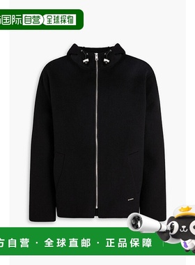 1h可退 潮奢 Sandro 男士 羊毛混纺毛毡连帽夹克 SHPBL00903NOIR