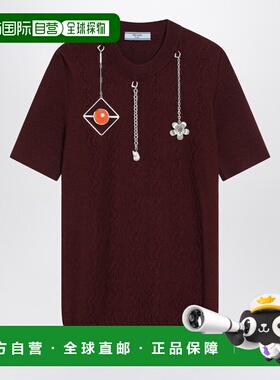 PRADA 女士针织衫 P24V2HOOO17KDF0399 AW2025 酒红色