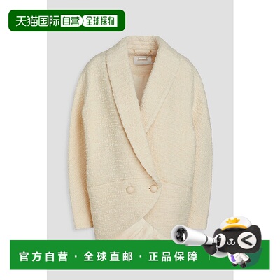 1h可退 潮奢 ZIMMERMANN 女士 双排扣羊毛混纺花呢大衣 8133JF231