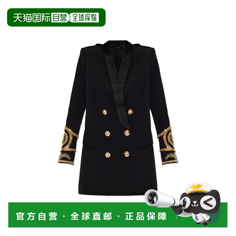 1h可退 BALMAIN 女士大衣 FF1R9331PD13EAD AW2025 黑色 Blazer w