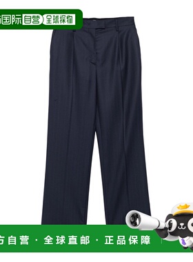 PRADA 女士休闲裤 P277IK16PSSOOOF0008 SS2025蓝色阔腿裤直筒裤