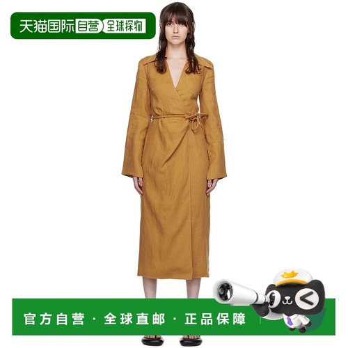 1h可退 潮奢 Nanushka 女士 黄褐色 Farah 连衣裙 NW22PFDR013