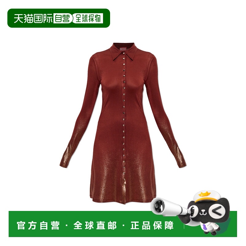 1h可退 DIESEL 女士连衣裙 DPOLA192780JLBU7FH AW2025 酒红色