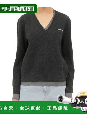 MIU MIU 女士针织毛衣 MML99415RKF0G55 AW2024 黑色长袖