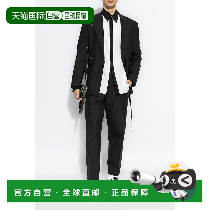 1h可退 BALMAIN 男士衬衫 EH1HS461CF43GAB SS2025 白色 双色府绸