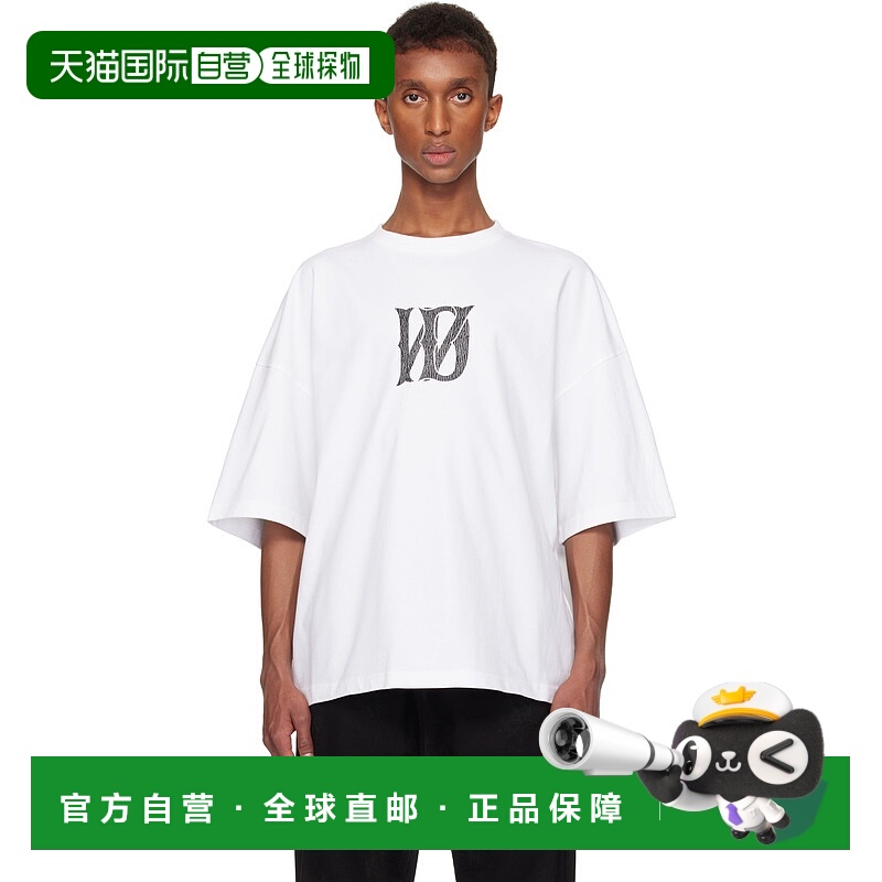 1h可退 潮奢 We11Done 男士 白色 Letter Logo Print T 恤 WDTT32