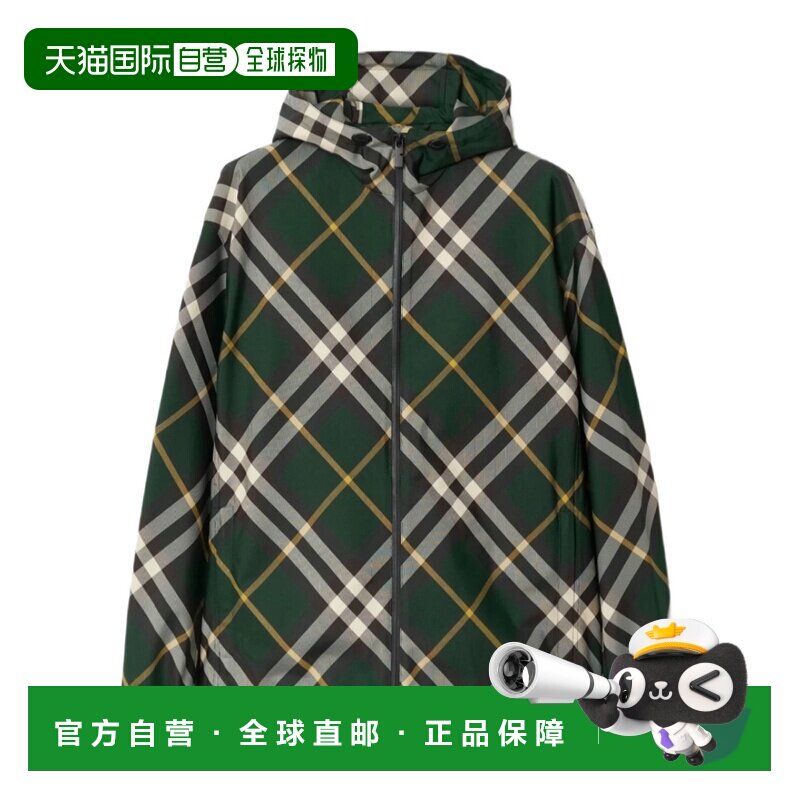 BURBERRY 男士夹克 80818951 SS2025 黑色 兜帽长袖休闲夹克外套 - 实物图
