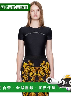 1h可退 潮奢 versace 范思哲 女士 黑色徽标 T 恤 E79HAH6A2EN000
