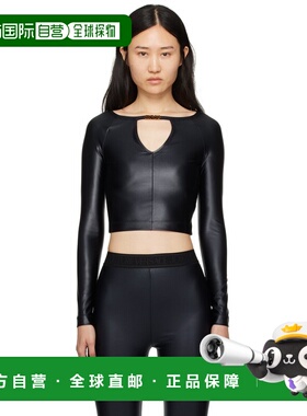 1h可退 潮奢 versace 范思哲 女士 黑色镂空长袖 T 恤 E76HAM204E