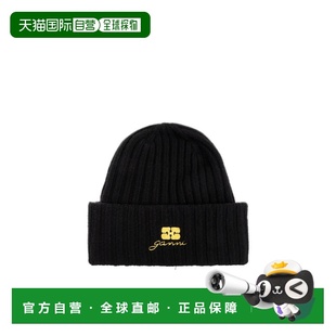 GANNI 女士帽子 B302010310957099 SS2026 黑色 Cap with embroid