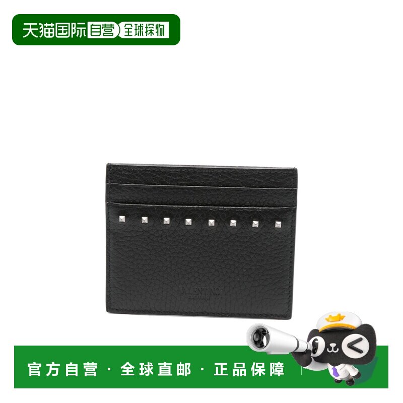VALENTINO 男士卡包 YP0AQ4PDX0NO AW2025 黑色 铆钉钱包