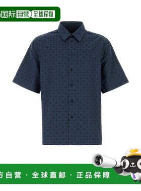 GIVENCHY 男士衬衫 BM612P5YCC063 AW2024 蓝色 短袖衬衫男装