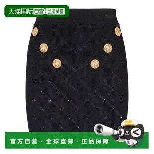 BALMAIN 女士针织毛衣 CF1LB004KF53OPA CO 黑色 6 Button Knitte