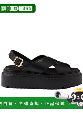 PRADA 女士凉鞋 1X925N7V6F055F0002 SS2025 黑色 露趾平底凉鞋