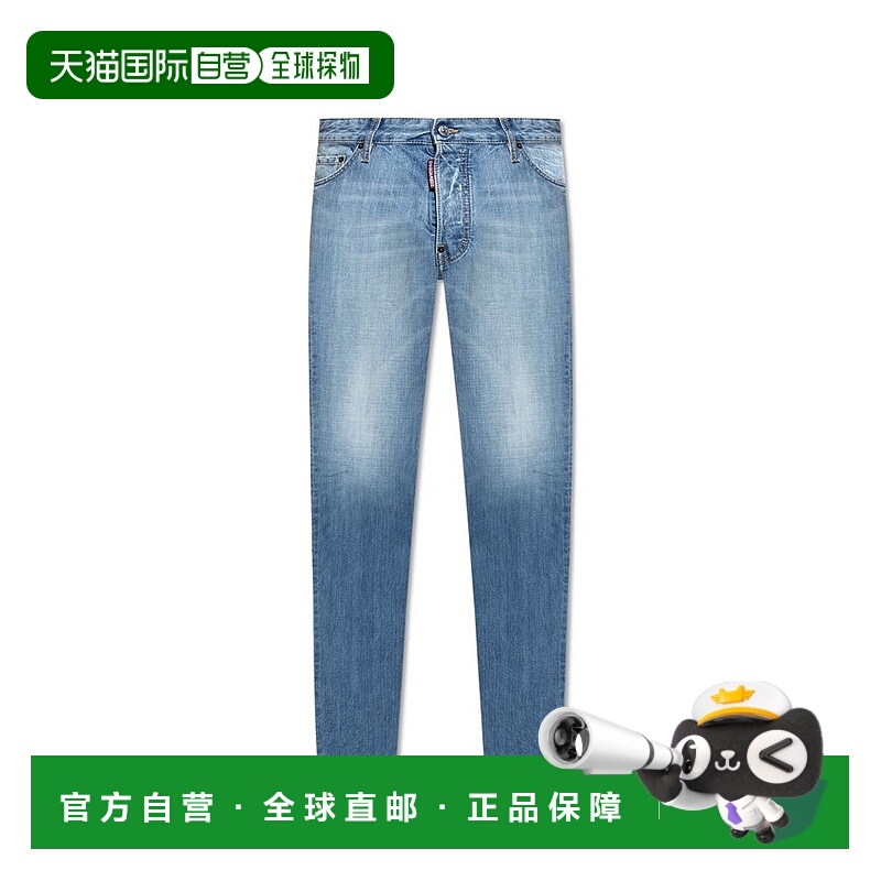 1h可退 潮奢 Dsquared2 二次方 男士 腰带环牛仔长裤 S71LB1608S3