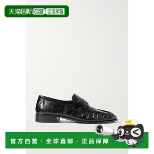 Row 女士 褶纹乐福鞋 1h可退 black黑色 The F1280E17 舒适 潮奢