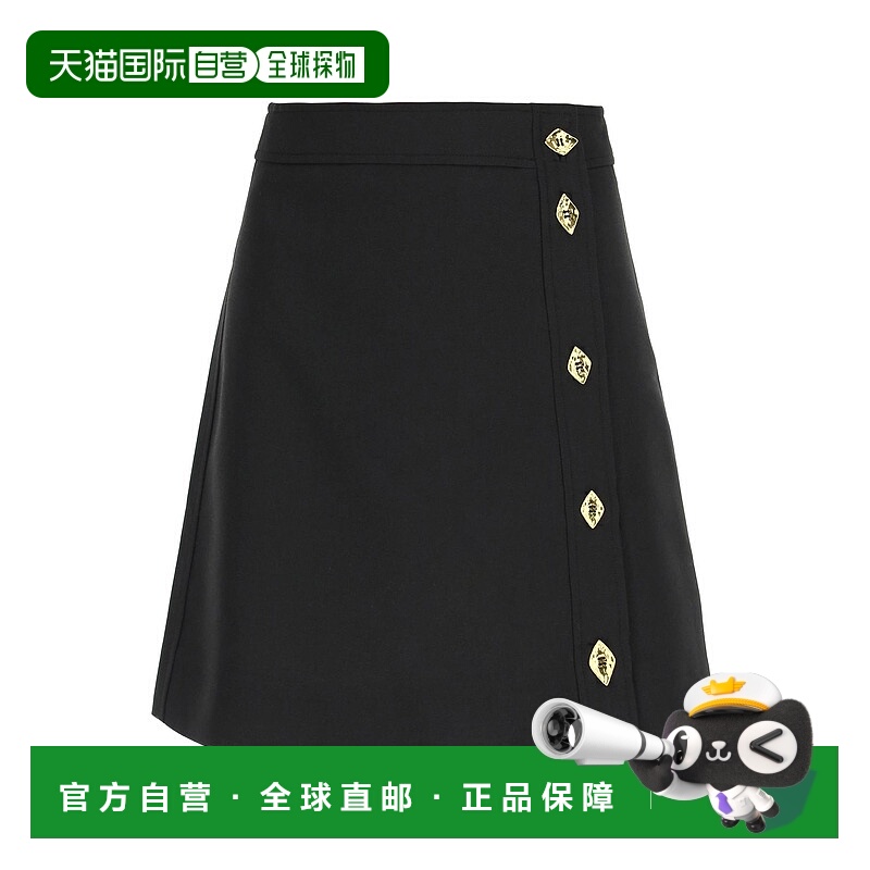1小时内可退 GANNI 女士半身裙 F7135099 AW2023 黑色 Asymmetric