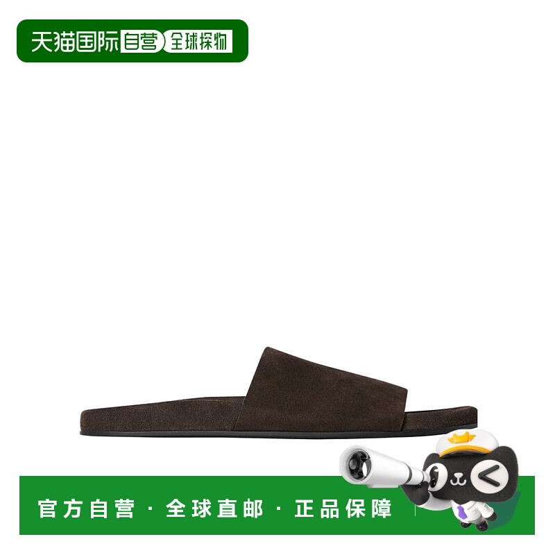 1h可退 THE ROW 女士拖鞋 F1660L302LQB AW2025 棕色 Hugh 绒面革