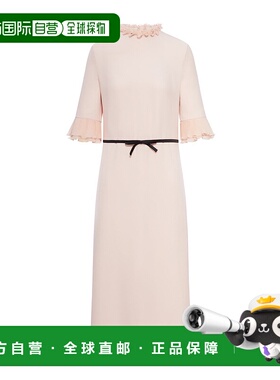 VALENTINO 女士连衣裙 BVADT01MMD1K CO 粉红色 荷叶边中长连衣裙