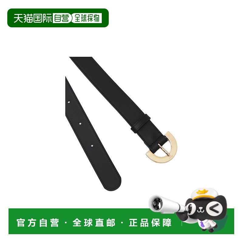 1h可退 CHLOÉ 女士腰带 C23SC011SMC001 AW2024 黑色 C 字腰带