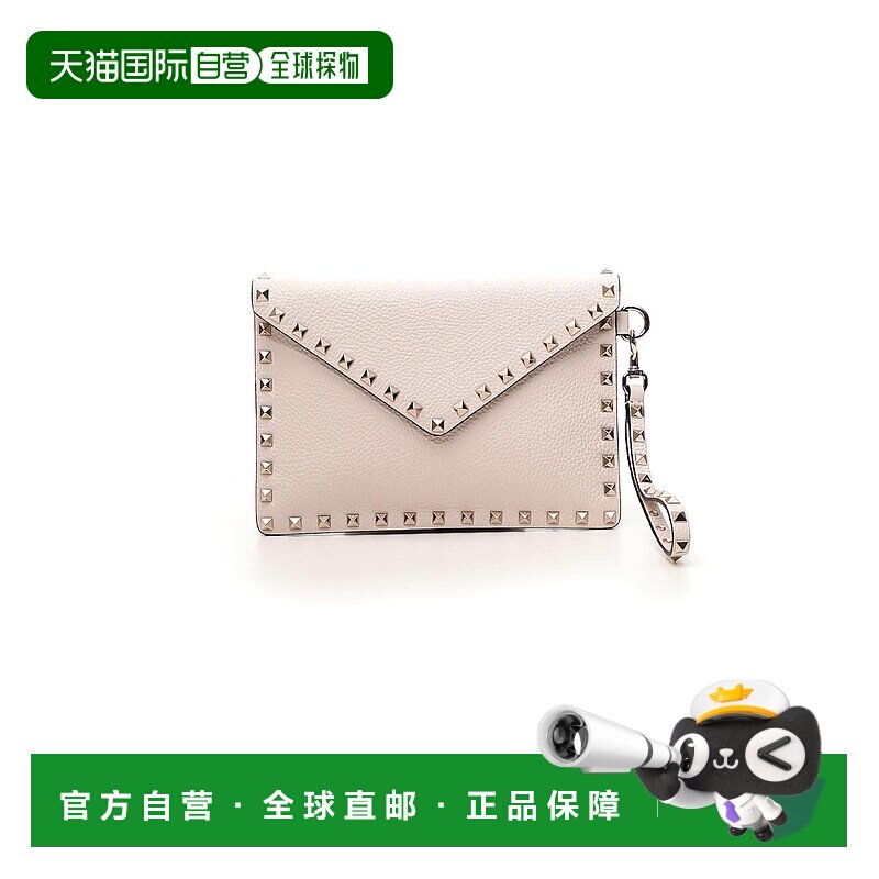 VALENTINO 女士单肩包 WW2P0P87VSHI16 CO 白色 铆钉徽标手拿包