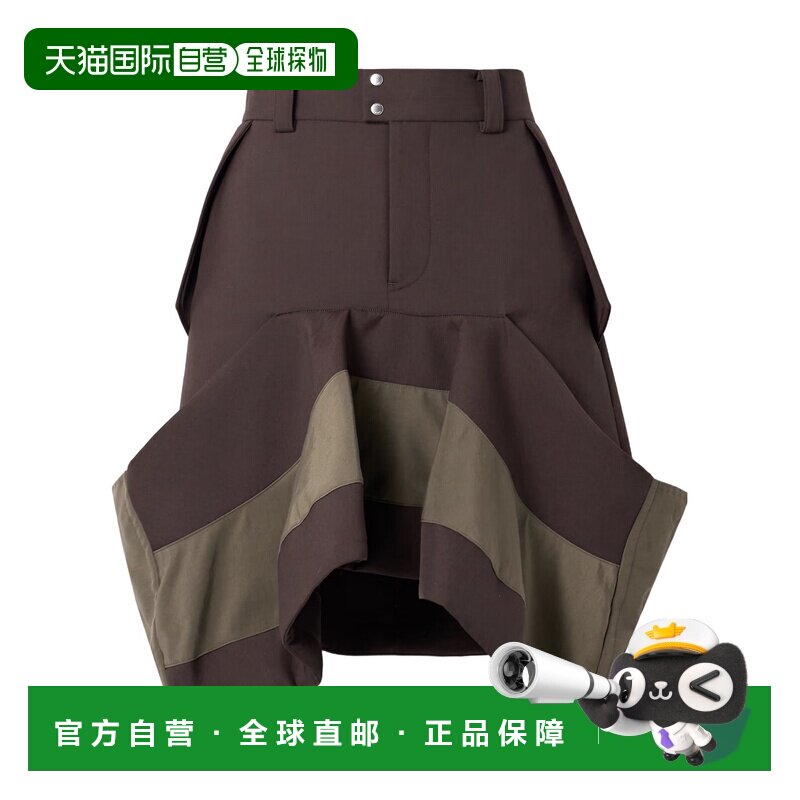 SACAI 女士半身裙 2508027BROWNBROWN AW2025 褐色 弹力潜水布罗