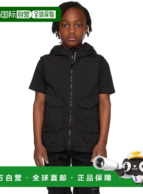 1h可退 潮奢 C.P. Company 男童 黑色 Cr-L Goggle 儿童马甲童装