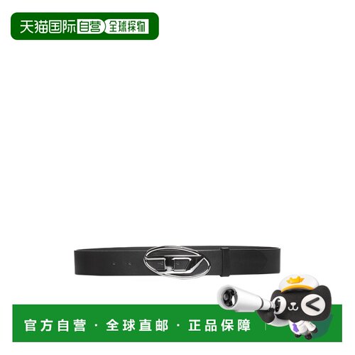 DIESEL 女士腰带 X08727PR666H6528 CO 黑色 OVAL D LOGO B-1DR W