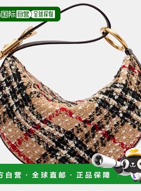 1h可退 潮奢 Burberry 巴宝莉 女士 Knight Arc 皮革饰边珠皮呢肩