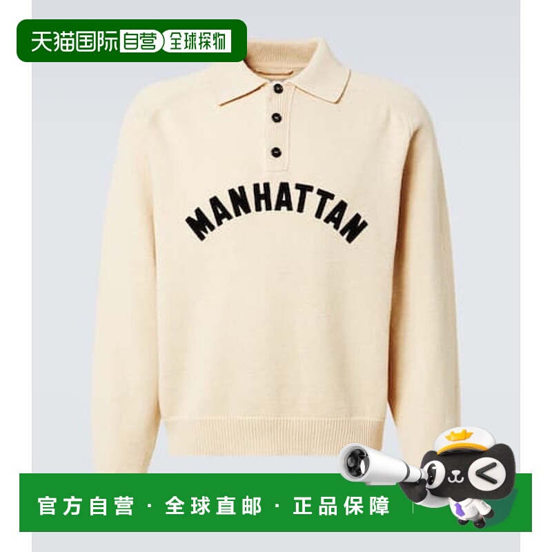 1h可退 潮奢 Bode 男士 Manhattan 贴花缝饰羊毛Polo毛衣