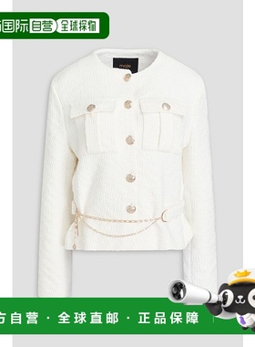 1h可退 潮奢 Maje 女士 束带棉混纺花呢夹克 MFPVE00555ECRU