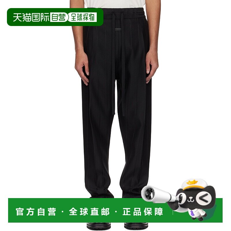 1h可退 潮奢 essentials fear of god 男士 黑色 Pinstripe Draws