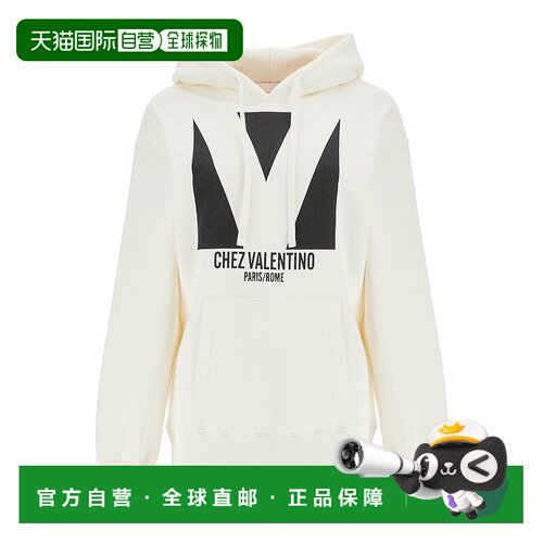 VALENTINO 女士针织毛衣 BMF24I960A03 SS2025 白色 长袖连帽卫衣